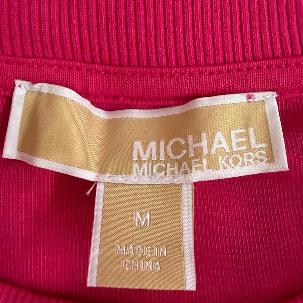 Michael Kors Pink Embellished Logo Cotton Blend Sweatshirt - Picture 7 of 8